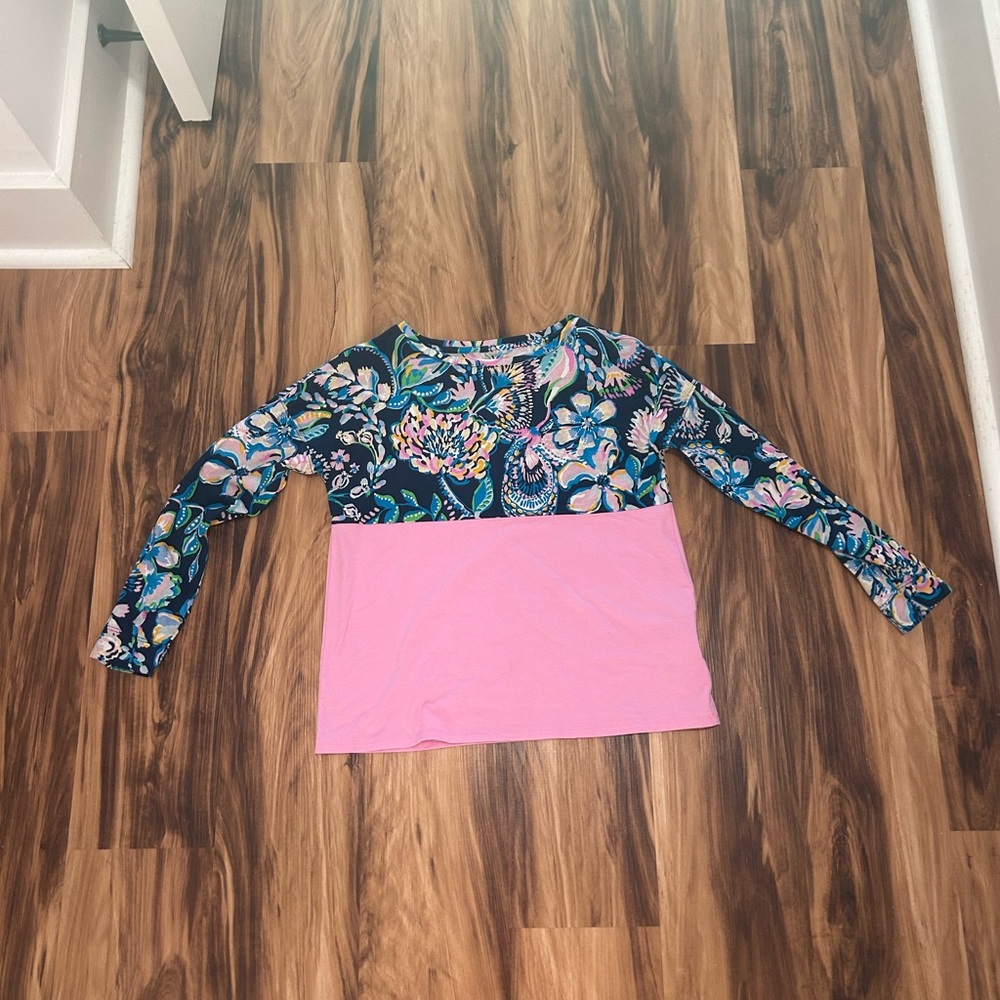 Lilly Pulitzer Kids Floral and Pink Long Sleeve Top
